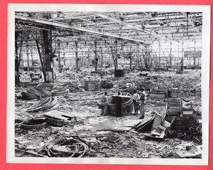 1945 Nagoya Japan Mitsubishi Plant Destroyed B-29 Air Raid Original News Photo
