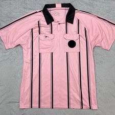 Score Referee Adult Size XXL Pink Ref Jersey Soccer 2XL Striped Double Pocket