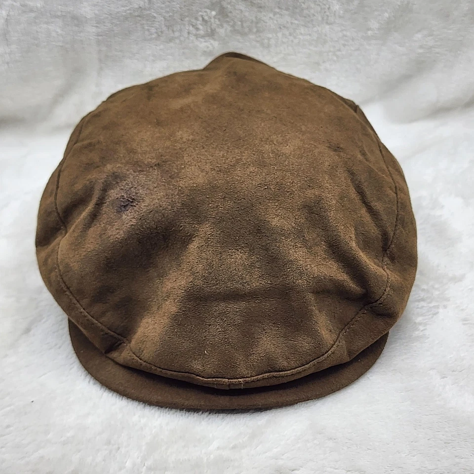 Pendleton Sombrero Gorra Marrón Gamuza Cuero Newsboy Cabbie Hiedra Gorra Plana Para Hombres Grande Foto 3 de 4