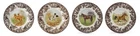 pode Woodland Set Of 4   Dinner  Plates 2 ogs and 2  horses-       3743