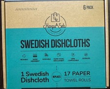 Eco-Friendly Swedish Dishcloths   6 Pack  Reusable, Washable  Super Absorbent