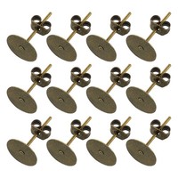100 StüCk Ohrstecker Und RüCkteile 8Mm/0 31 Zoll Ohrschmuck Stecker Bronze