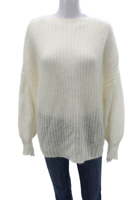 Tuckernuck Womens Ivory Boat Neck Pullover Long Sleeve Size S