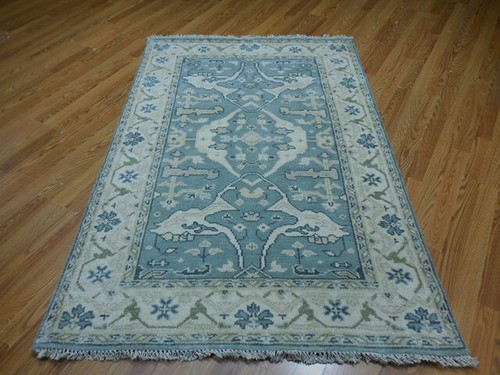 Bohemian Rug, Oushak Turkish Ushak Rug,Contemporary Design Rug 4x6.1 Ft - Picture 3 of 14