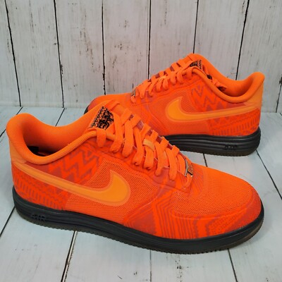 Nike Lunar Force 1 Fuse Mens Sz 11 Orange Shoes Sneakers Black History Month GUC