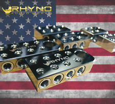 RHYNO B-STOCK 1/0 GAUGE SLIM STYLE BOLT DOWN BATTERY TERMINALS PAIR