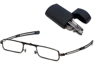 Original Special Mini-Fold Folding Reading Glasses CORNING GLASS LENS&Hard Case