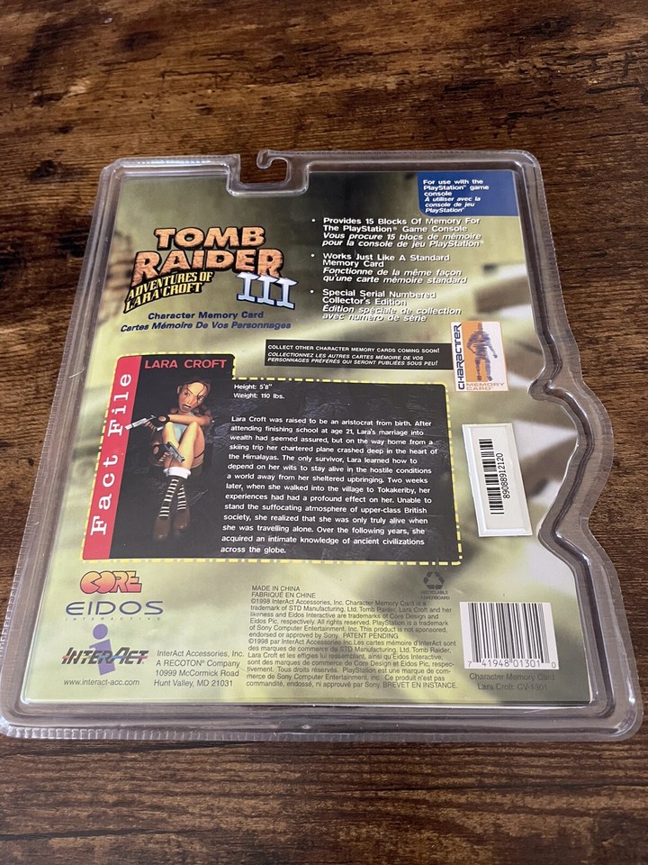 Carte mémoire Tomb Raider III -Lara Croft Édition collector
