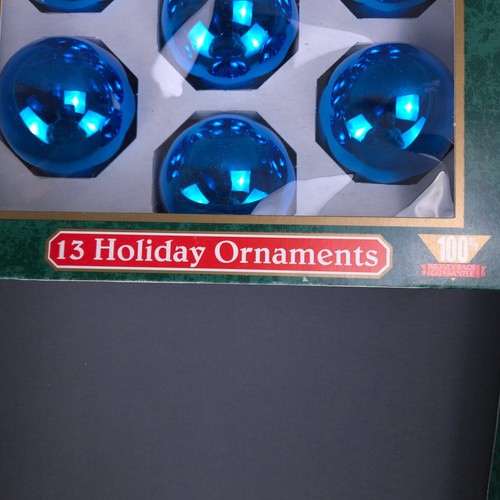 Vintage Trim A Home Christmas Ornaments 39qt Ball Round Glass Blue Red Green USA - Picture 4 of 9