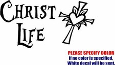 Christ Life with Cross 04 Graphic Die Cut decal sticker Car Truck Boat 12"
