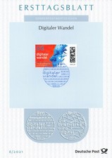 BRD 2021: Digitaler Wandel! Ersttagsblatt der Nr. 3590! Erster Matrixcode! 26-08
