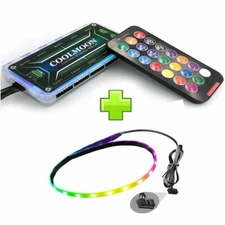 RGB LED Light Strip 40cm Magnetic Multicolor 5V 3PIN ARGB LED for PC Computer US