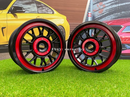 4 x 15 Inch 5x100/5x114.3 Ch-R Estilo Negro+Rojo Ruedas: Para Audi Volkswagen - Imagen 2 de 17