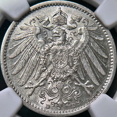 GERMANY. 1907, Mark, Silver, D - NGC MS61 - Wilhelm II, RPM D/D East, Munich