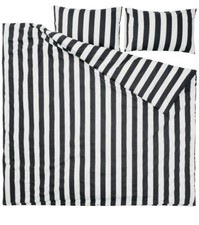 SLÅNHÖSTMAL Copripiumino e 2 federe, nero/bianco/a righe, 240x220/50x80 cm