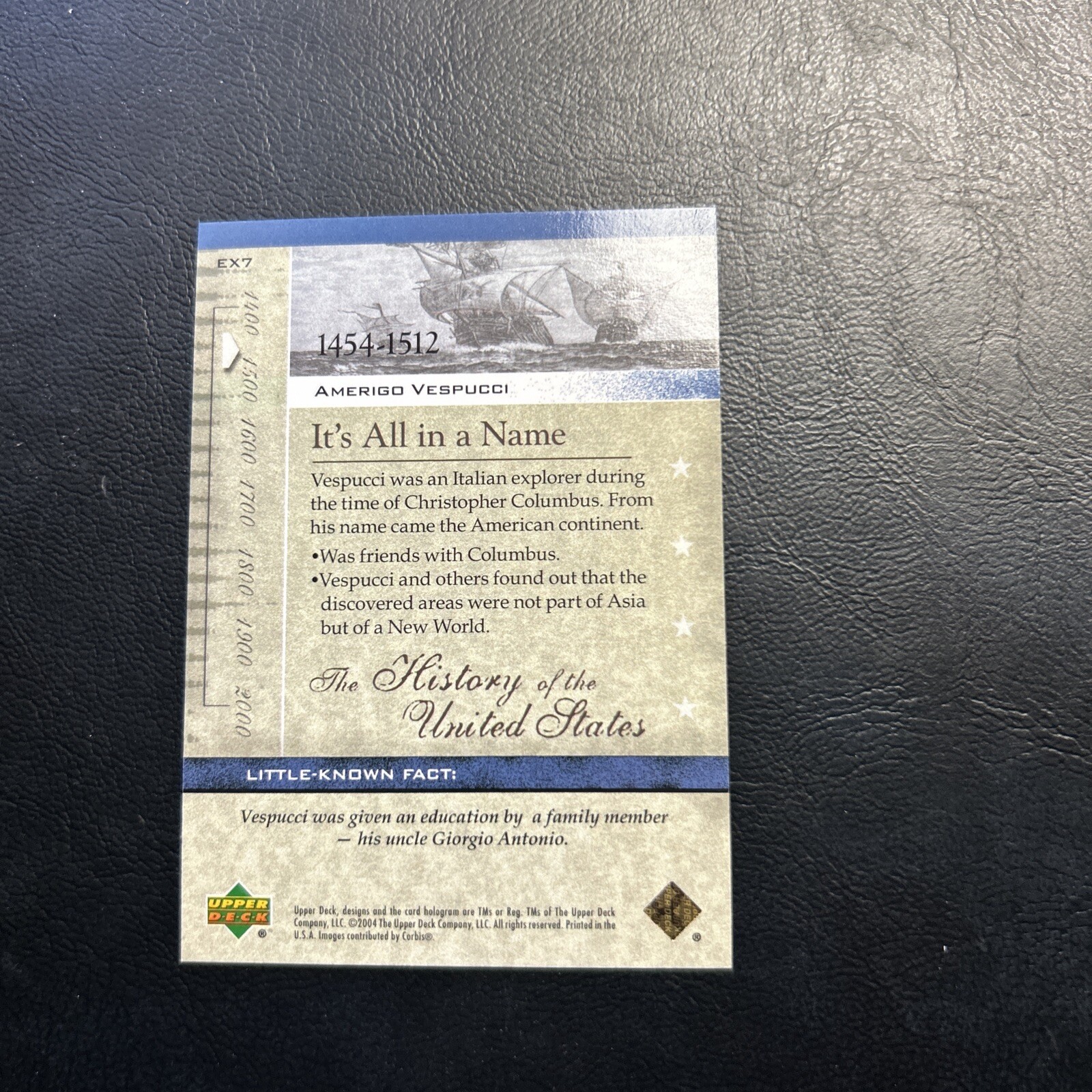 2004 history of the United States upper deck Explorer EX7 Amerigo ...
