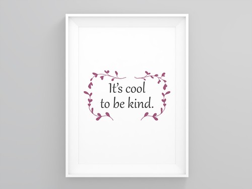 It’s Cool To Be Kind Minimalist Framed Glamours Print Fashion Illustration Home - 第 2/4 張圖片