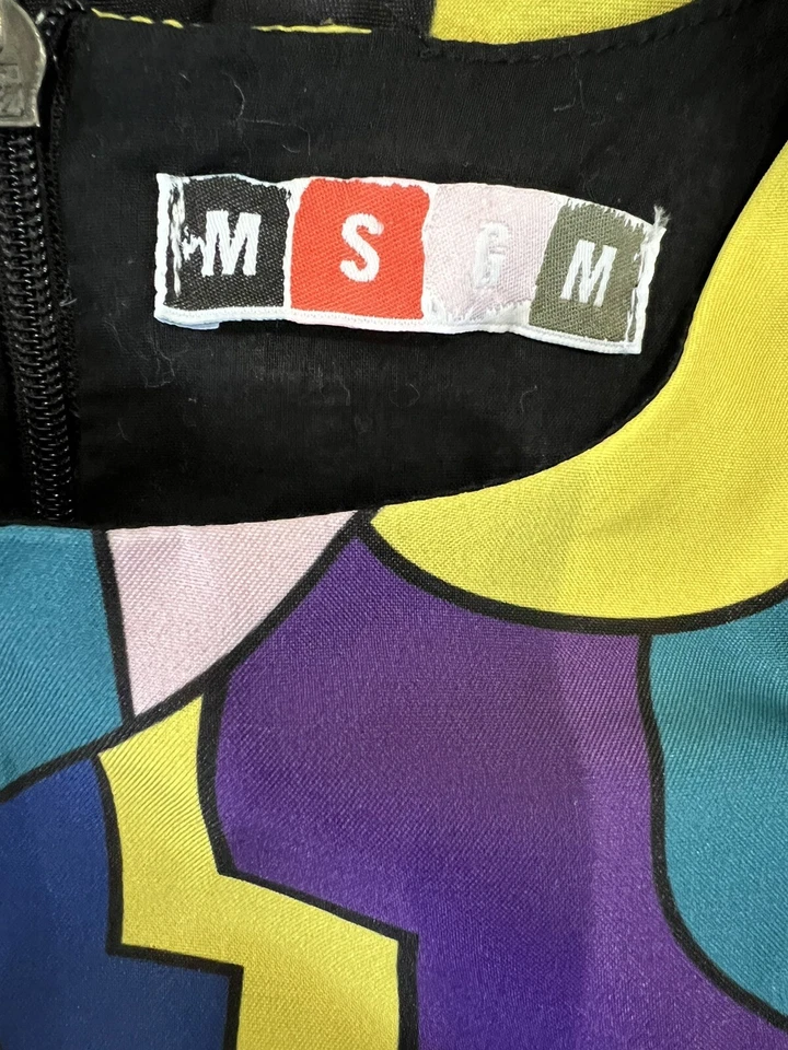 Vestido MSGM Niñas Manga Corta Azteca Multicolor Estampado Geométrico Talla 10 Foto 4 de 4