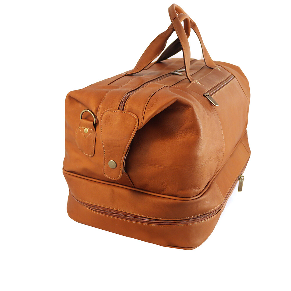 DayTrekr Leather Drop-Bottom Duffle Bag - Original Retail $465 image 4