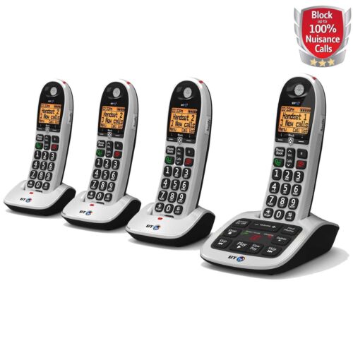 BT 4600 Quad Silver Cordless Phones with Big Buttons - Afbeelding 1 van 1