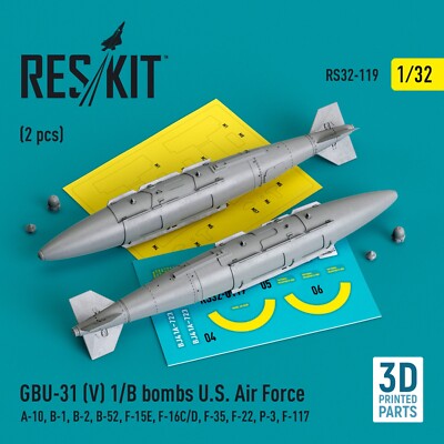 Bombs U.S. Air Force 2pcs A-10 B-1 B-2 B-52 F-15E F-16C/D F-35 F-22 P-3 F-117