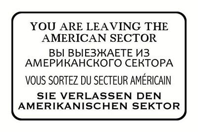 Blechschild, 20 x 30, Amerikanischer Sektor, Besatzungsmacht, Berlin, Neu, OVP