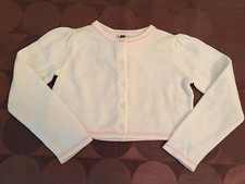 NWT Janie and Jack Cropped Sweater with Super cute bow and pink stripes, Size 51