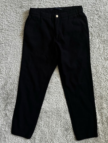 Incotex Mens Modern Fit 100% Wool Chino Pants Navy Blue Elastic Cuffs Size 32