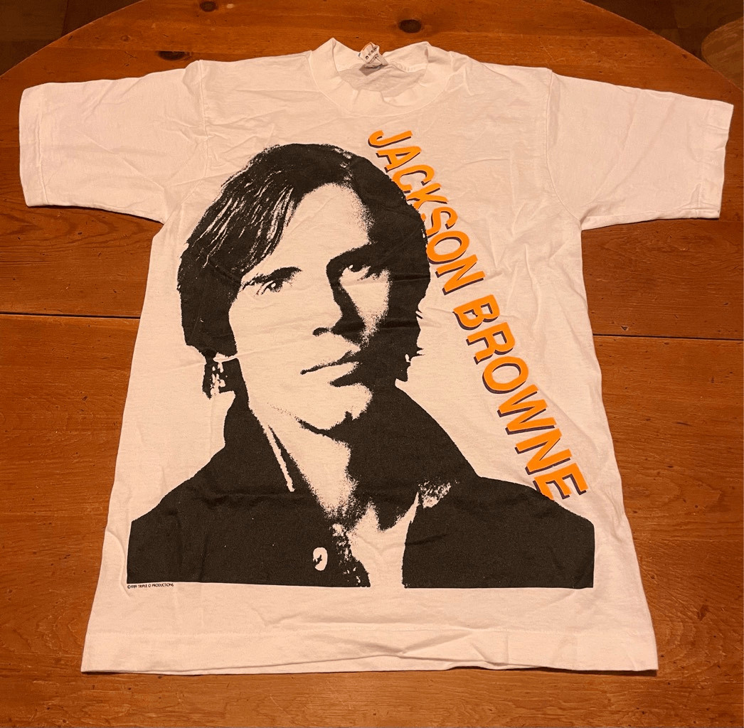 80s Vintage Jackson Browne Big Face Graphic Concert T… - Gem