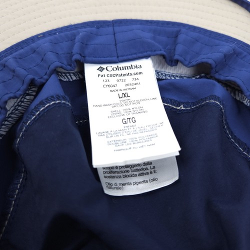 Columbia PFG Backcast Booney Full Brimmed Hat Blue UPF 50 Size Youth L/XL New - Picture 6 of 7