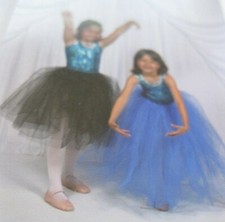 Black Tulle Tutu Short Skirt Mermaid Dancer Gymnast Skater M 6x 7 Girls Costume