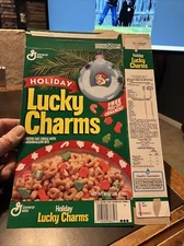 Vtg 1980-90 Empty Flat Cereal Box Holiday Lucky Charms