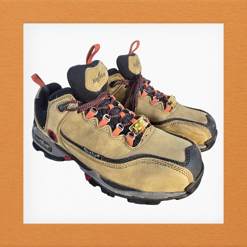 Zapatos deportivos de cuero nobuck Nautilus para hombre con punta de acero talla 8M N1392M Foto 3 de 4