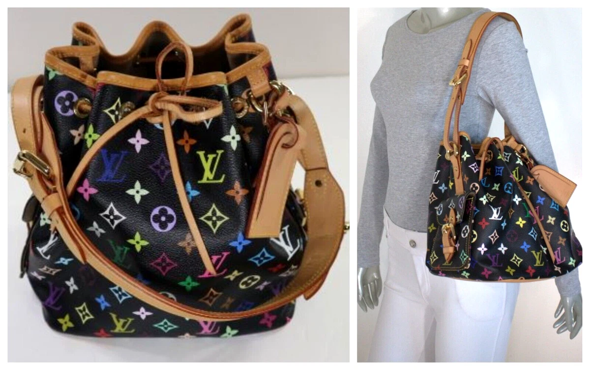 Louis Vuitton Petit Noe Monogram Multi Color Drawstring Bucket Bag