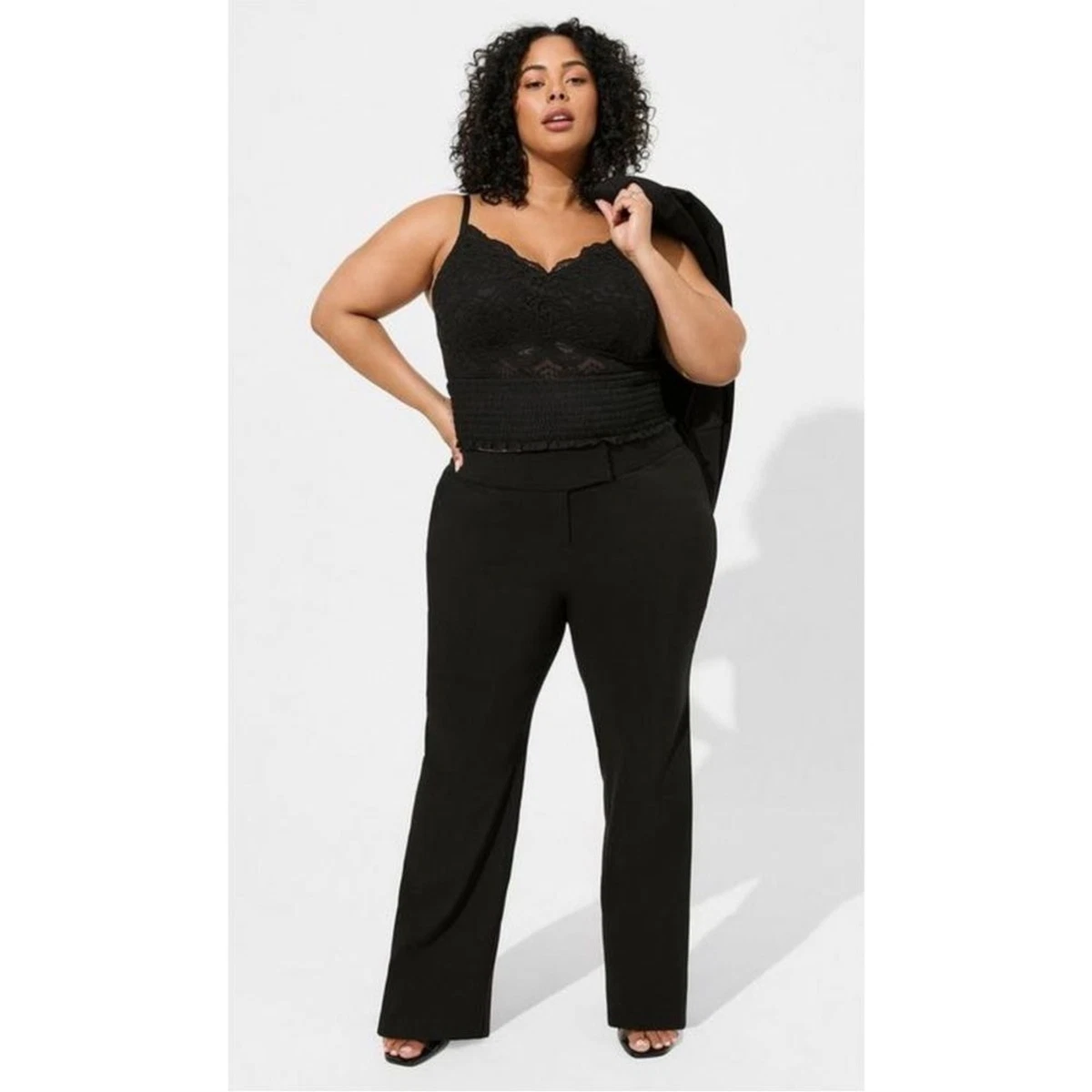 Plus Size - Black High Rise Wide Leg Pant - Torrid