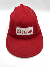 Vintage 80s Trucker Hat Mesh Cap Made USA FACETCONSTRUCTION SERVICES snapback