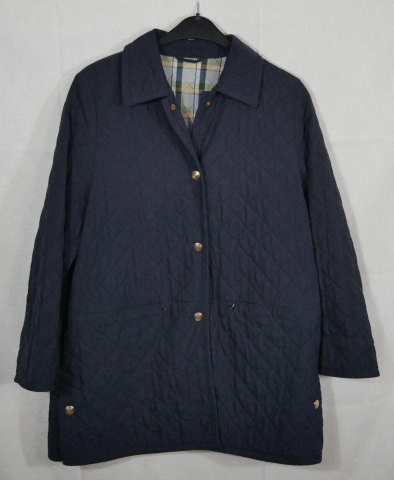 Damen HENSEL & MORTENSEN Lange Luxus Jacke Steppjacke Blau Größe 42/44 TOP! - Bild 4 von 4