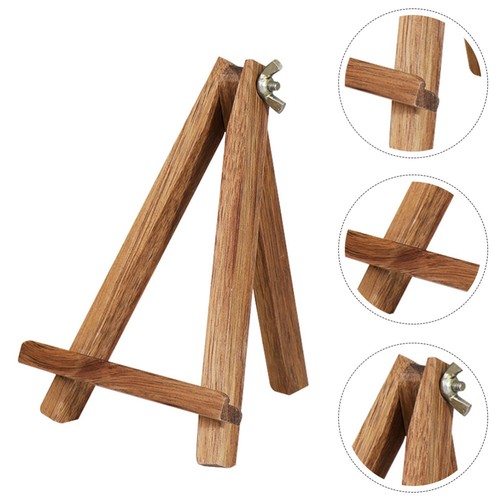 1pc Wooden Desktop Phone Stand Tabletop Phone Holding Stand Display Tripod - 第 1/12 張圖片