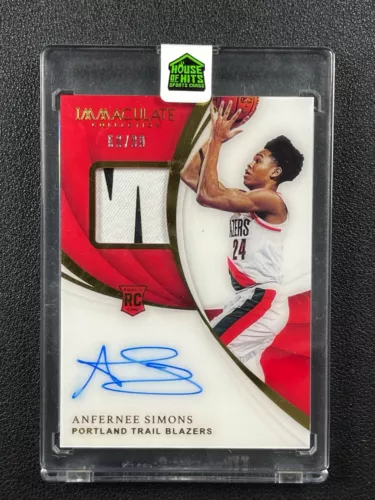 ANFERNEE SIMONS 2018-19 PANINI IMMACULATE #103 ROOKIE PATCH AUTO RPA RC 59/99