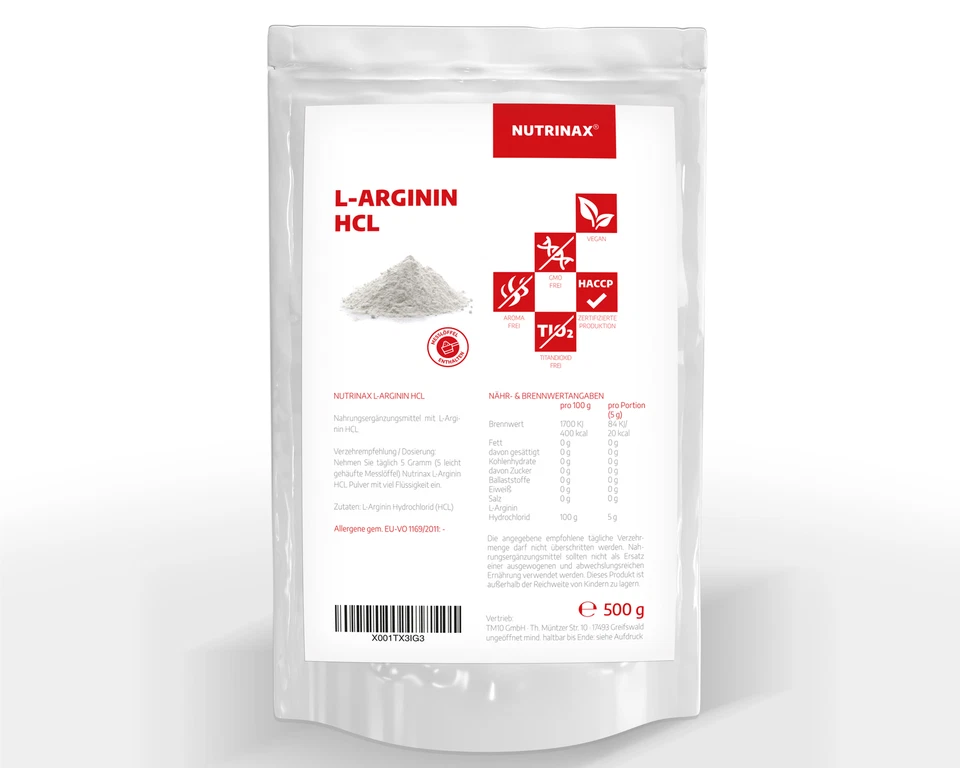 1000g L-Arginin HCL Pulver L-Arginin Hydrochlorid vegan Arginin 1000g NX