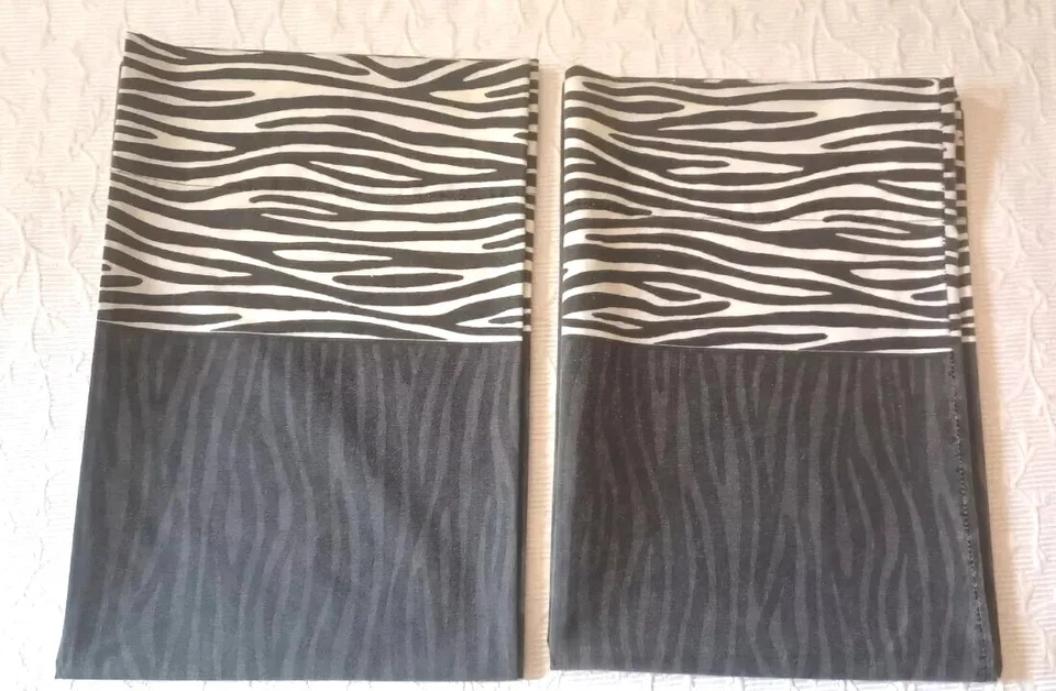 Juego de sábanas dobles vintage con estampado Zibra y 2 fundas de almohada negro gris blanco EE. UU. Foto 2 de 4