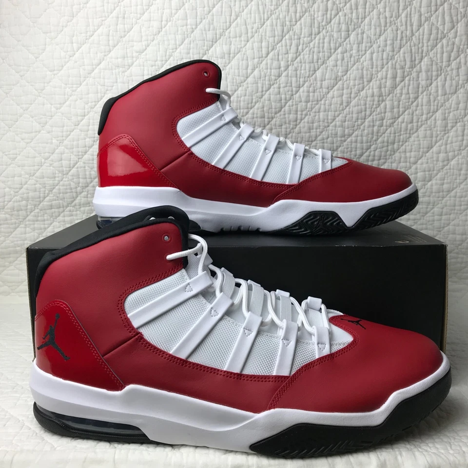 Nike Air Jordan Max Aura Zapatos Para Hombre Talla 15 Gimnasio Rojo/Blanco/Negro AQ9084-602 Foto 2 de 4