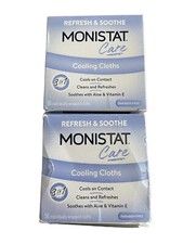 2 Pk Monistat Cooling Cloths Cools  Soothes 16 Individual Cloths  Damaged 