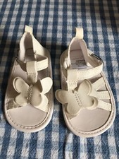 Carter  s  Glittery White Butterfly Baby Girl Sandals  Size 6-9 Months