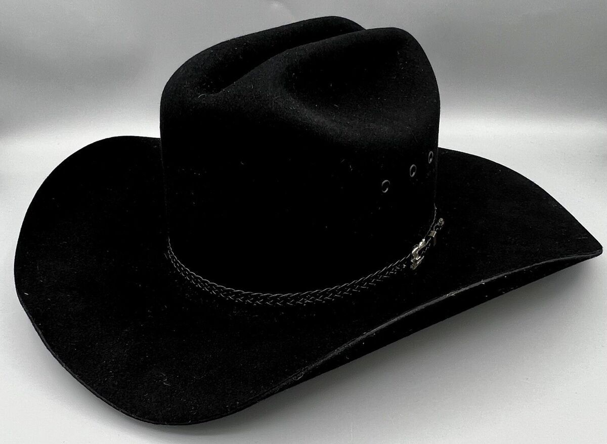 MHT WESTERNS Men's 6 3/4 3X BEAVER BLEND BLACK COWBOY HAT MHT WESTERNS Men's 6 3/4 3X BEAVER BLEND BLACK COWBOY HAT