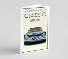 Ford Escort Mk1 RS2000 Classic car Birthday Card, Fathers Day. 40th 50th 60th