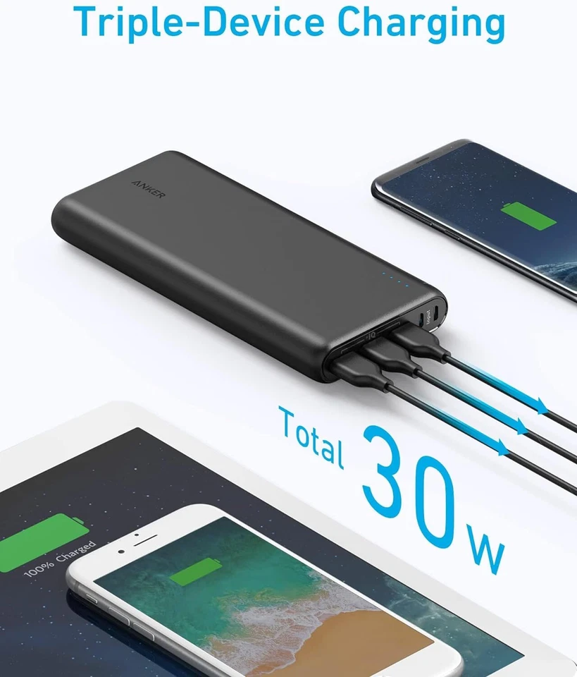Anker 337 Powerbank PowerCore 26K 26800mAh Externer Akku 3 USB Ports für iPhone - Bild 3 von 4