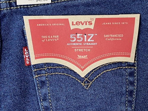 Auténticos pantalones vaqueros elásticos rectos LEVI'S para jóvenes niños 551Z azules $42 nuevos con etiquetas - Imagen 6 de 10