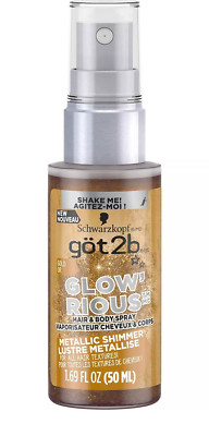 Got2b Glowrious Metallic Hair & Body Spray, Gold, 1.69 fl oz 77615959 NEW