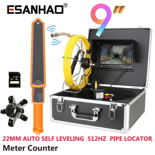 9" DVR 50M Pipe Inspection Camera with 512HZ Locator Self leveling Meter Counter - 第 1/16 張圖片
